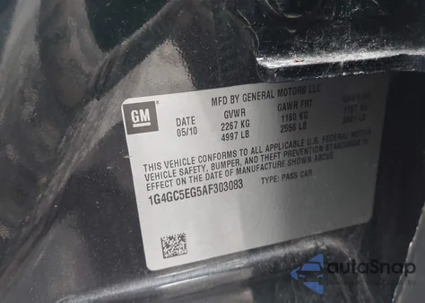 2010 Buick Lacrosse Cxl from USA, damaged, VIN 1G4GC5EG5AF303083